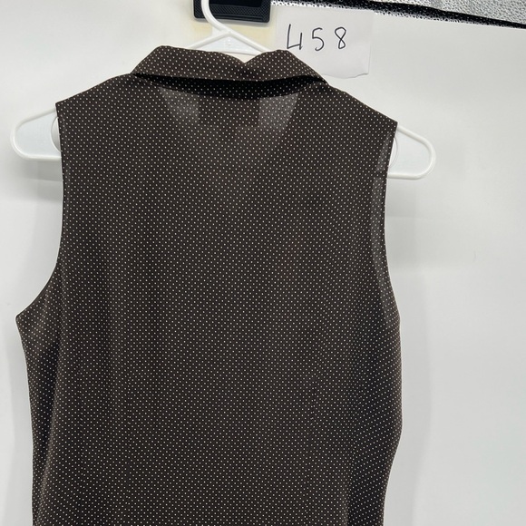 Emanuel Ungaro brown polka dot dress sleeveless maxi size 6/40 - Picture 7 of 11